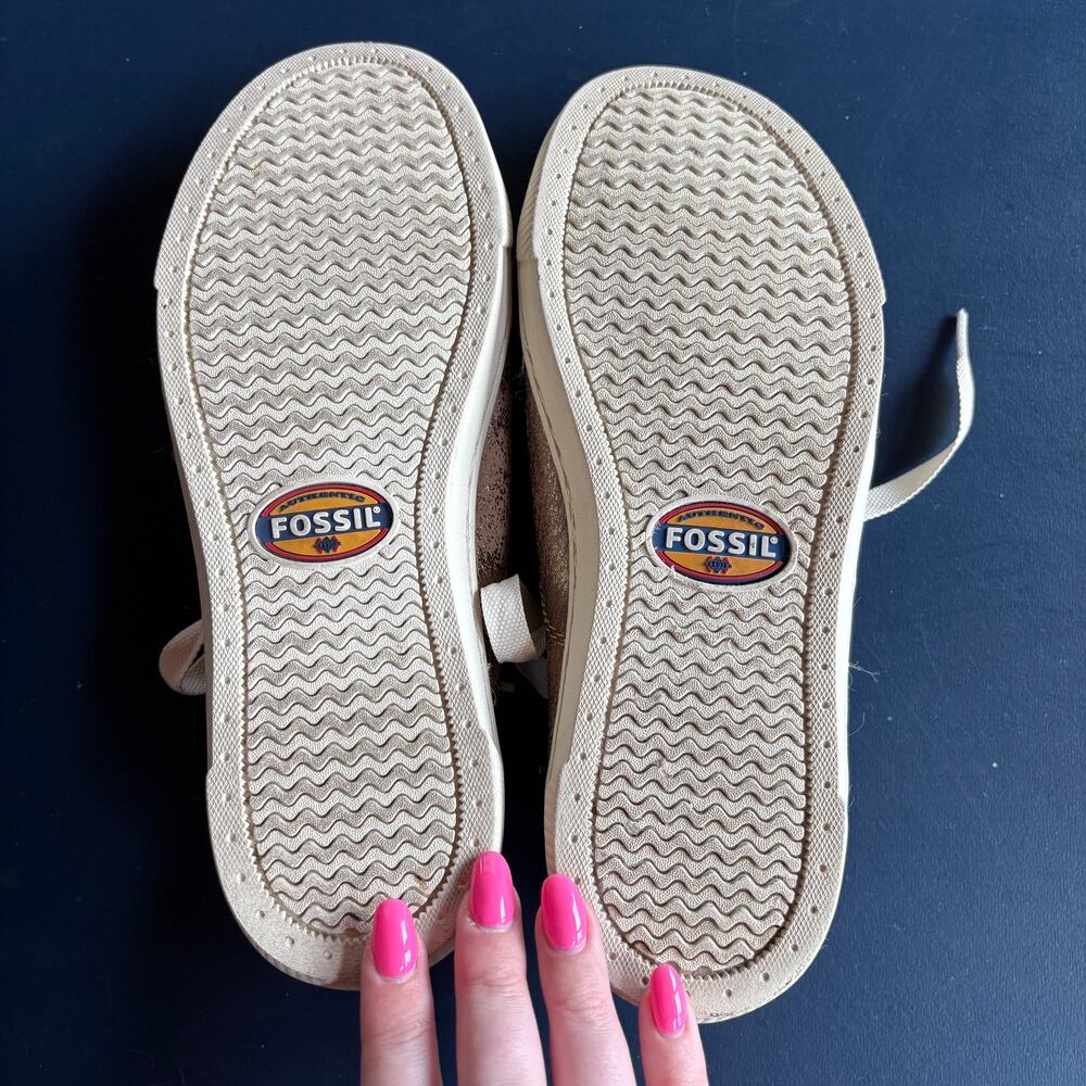 Fossil Gold Metallic Shimmer Statement Sneakers L… - image 8